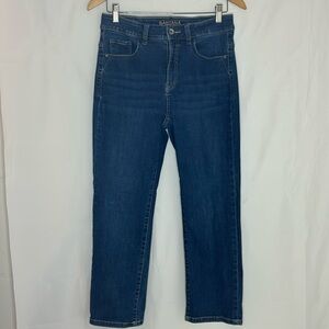 Santana women’s size 8 jeans short straight leg denim antique wash Stretch
